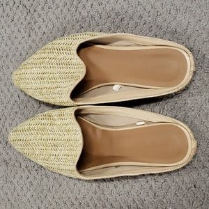 Straw Slip On Flats